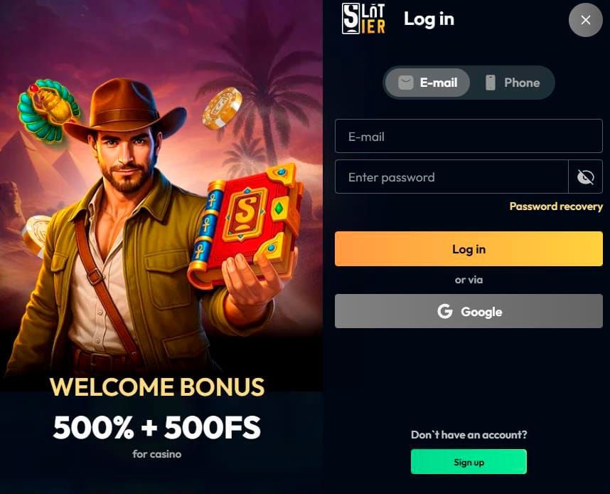 Log in at slotier casino